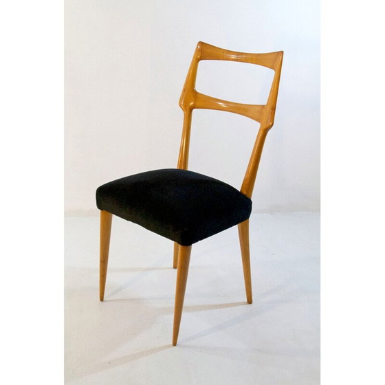 Image 1 of Set van 6 vintage eetkamerstoelen Italië 1950