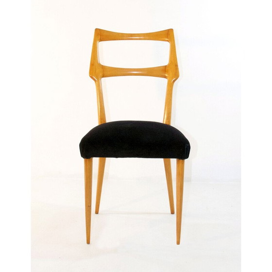 Image 1 of Set van 6 vintage eetkamerstoelen Italië 1950