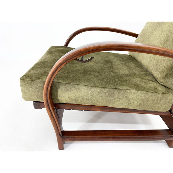 Image 1 of Paar vintage Art Deco verstelbare houten fauteuils, jaren 1930