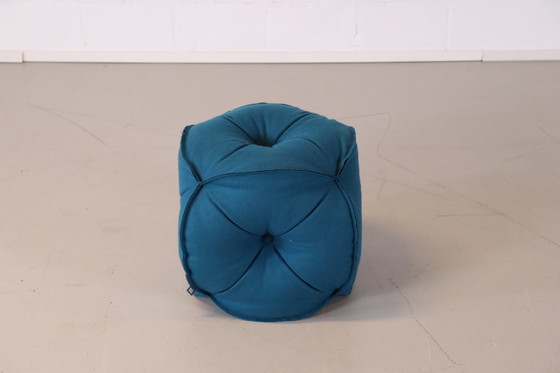 Image 1 of Rolf Benz 953 Poef Blauw wolstof Zitzak hocker