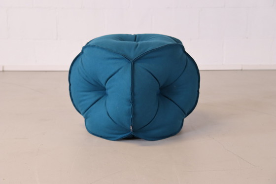 Image 1 of Rolf Benz 953 Poef Blauw wolstof Zitzak hocker