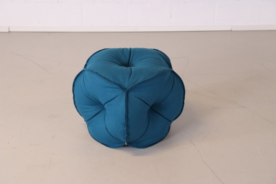 Image 1 of Rolf Benz 953 Poef Blauw wolstof Zitzak hocker