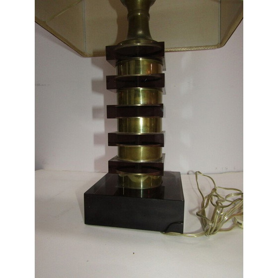 Image 1 of Vintage lamp van plexiglas en metaal, Italië 1970