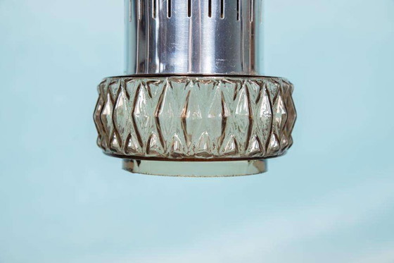 Image 1 of Space age hanglamp glas, midcentury glass 60s pendant