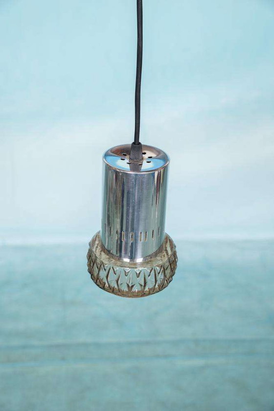 Image 1 of Space age hanglamp glas, midcentury glass 60s pendant