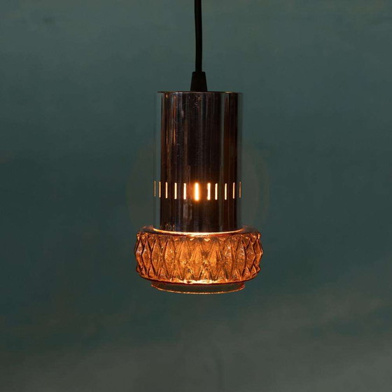 Image 1 of Space age hanglamp glas, midcentury glass 60s pendant