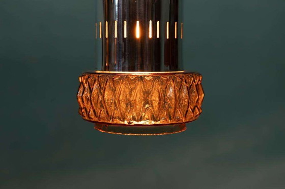 Image 1 of Space age hanglamp glas, midcentury glass 60s pendant