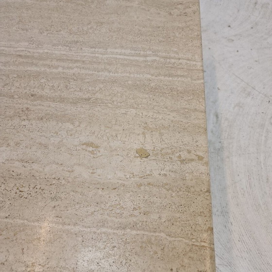 Image 1 of Vintage vierkante travertijnen salontafel, Italië 1980