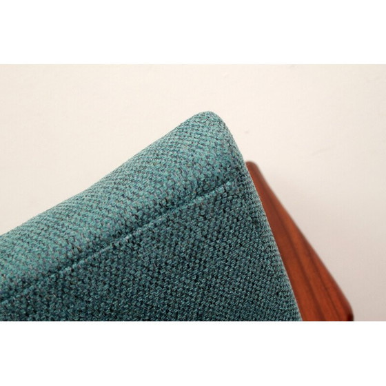 Image 1 of Vintage teakhouten en stoffen fauteuil, 1960