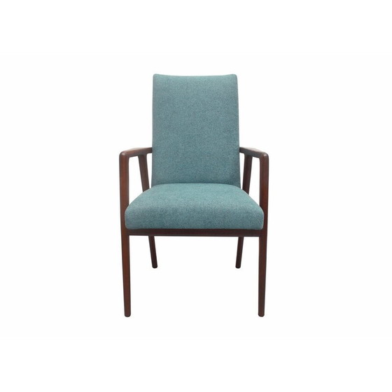 Image 1 of Vintage teakhouten en stoffen fauteuil, 1960