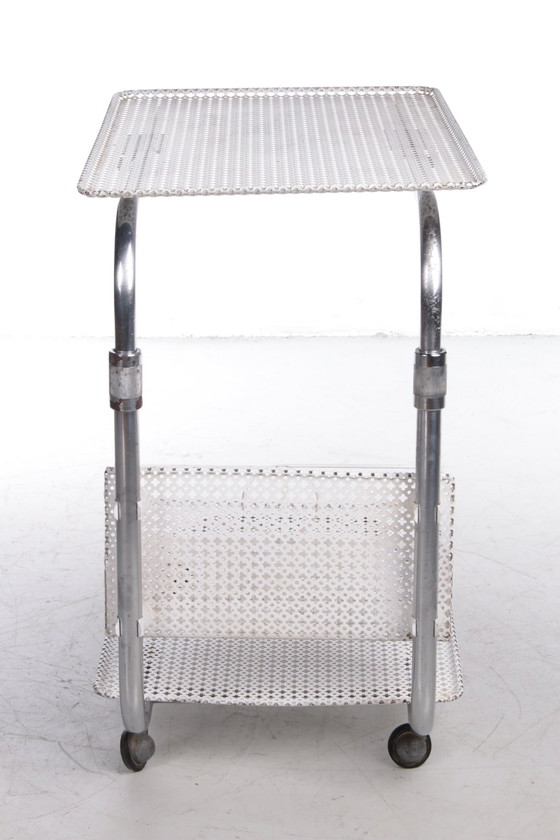 Image 1 of Vintage metalen trolley in de stijl van Mathieu Matégot, 1960S