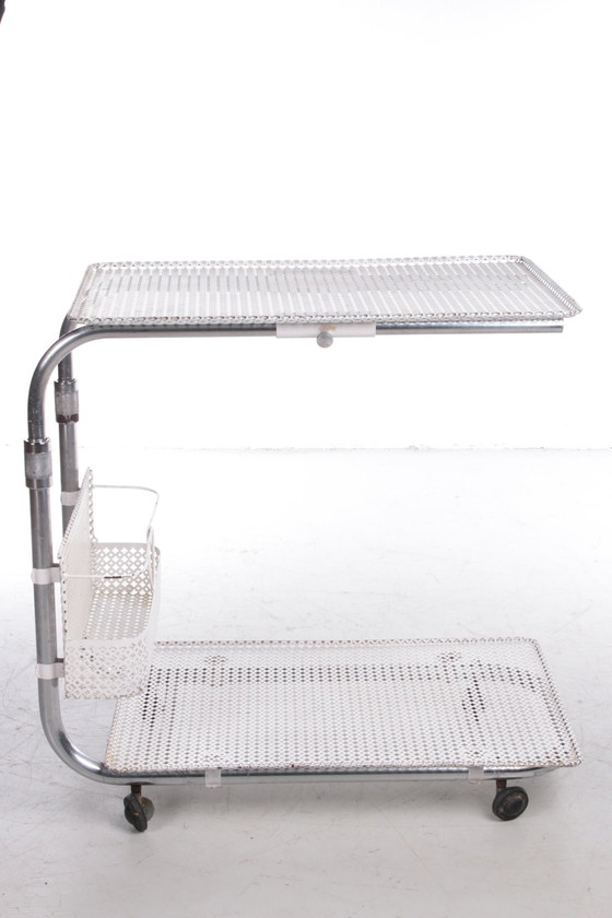 Image 1 of Vintage metalen trolley in de stijl van Mathieu Matégot, 1960S