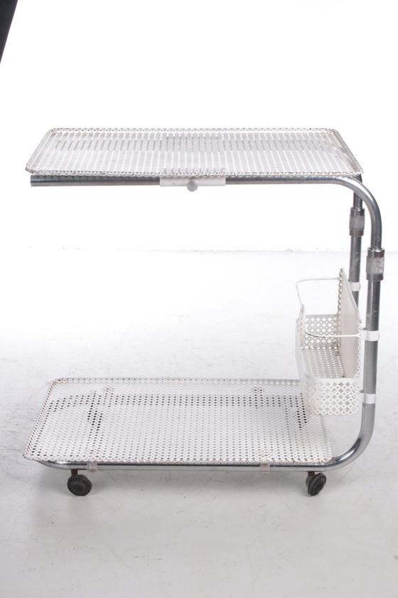 Image 1 of Vintage metalen trolley in de stijl van Mathieu Matégot, 1960S