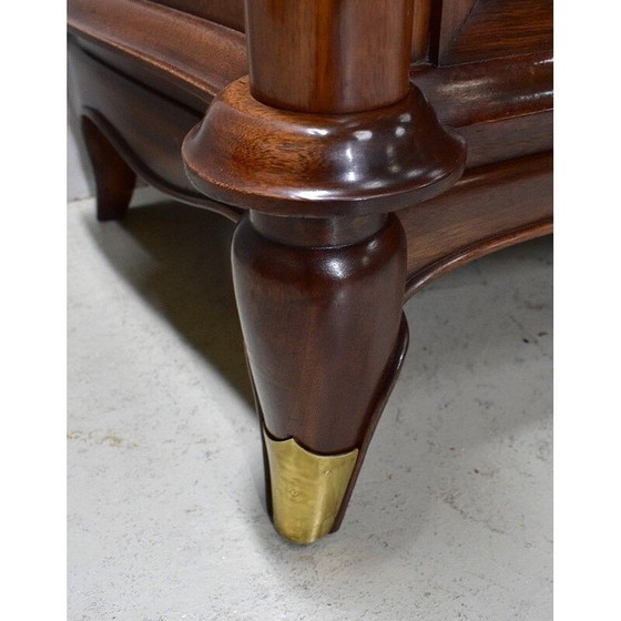 Image 1 of Vintage esdoorn rozenhouten highboard van Jules Leleu, 1940