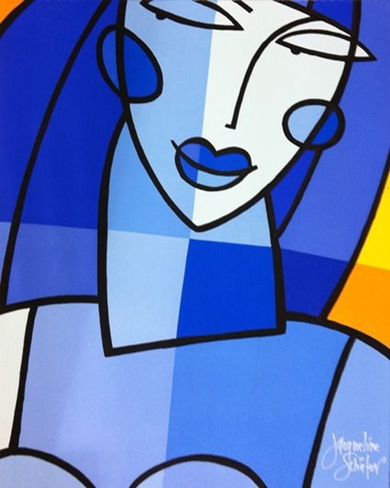 Image 1 of Jacqueline Schafer - Vrouw in Blauw