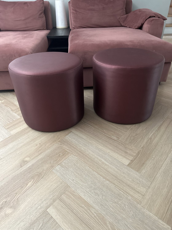 Image 1 of 2x Ambiance Wonen Poefen Oud Roze