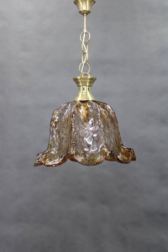 Image 1 of 1980S grote Murano glazen hanglamp, Italië