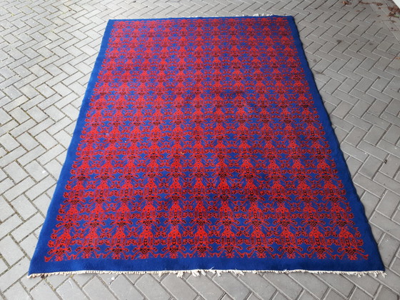 Image 1 of 287x206.5 cm Rood blauw vintage vloerkleed