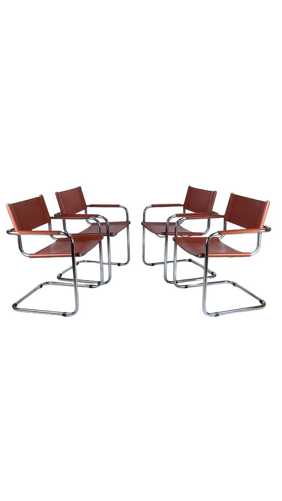 Image 1 of Mart Stam S34 Eetkamerstoelen Cognac