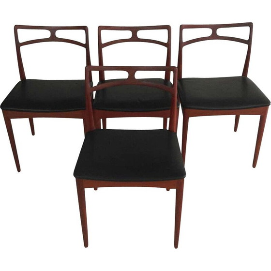 Image 1 of Set van 4 vintage teakhouten stoelen Inc. door Johannes Andersen, Denemarken