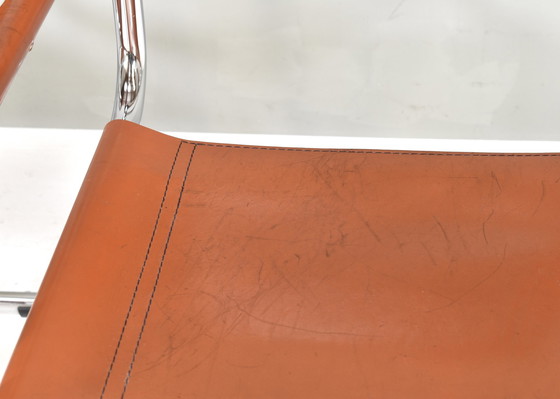 Image 1 of 4x S34 eetkamerstoelen in cognac leer van Mart Stam voor Fasem Italië, 1960-1970