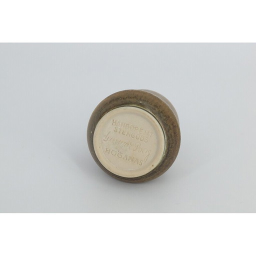 Set van 3 vintage aardebruine aardewerk vazen door Gunnar Borg voor Höganäs Ceramics, Zweden 1960