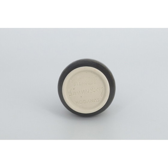 Image 1 of Set van 3 vintage aardebruine aardewerk vazen door Gunnar Borg voor Höganäs Ceramics, Zweden 1960