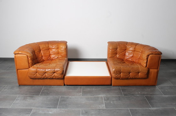 Image 1 of Loungeset in cognac leer met salontafel van De Sede