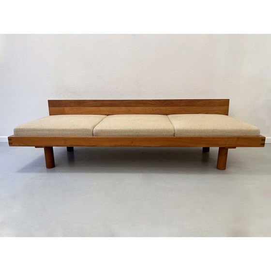 Image 1 of Vintage slaapbank L09 in massief iepenhout door Pierre Chapo, Frankrijk 1960