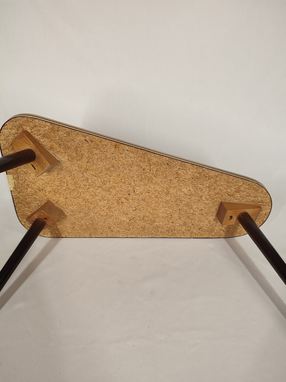 Image 1 of Mid Century Tripod plantentafel met glas top - decor Japan