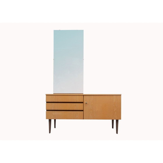 Image 1 of Vintage essenhouten dressoir met spiegel, Duitsland 1960