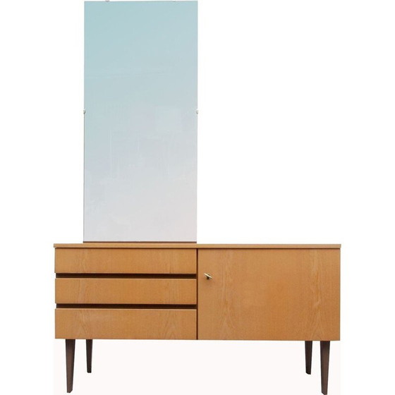 Image 1 of Vintage essenhouten dressoir met spiegel, Duitsland 1960