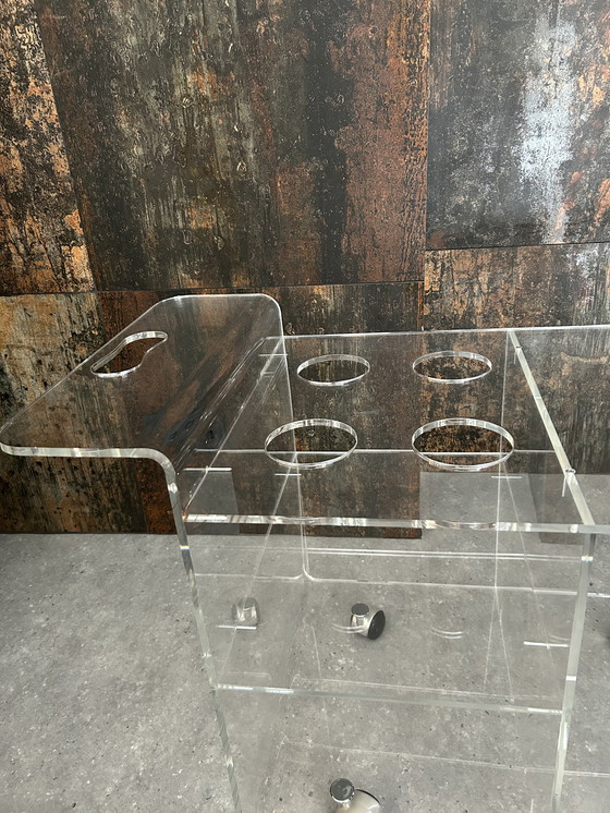 Image 1 of Midcentury plexiglas drank trolley