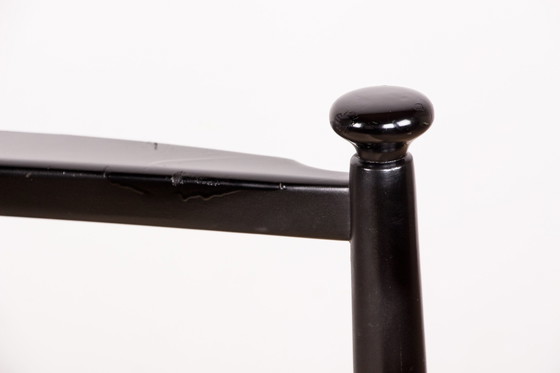 Image 1 of Een schommelstoel in gelakt teakhout en stof Model 218 van Thomas Harlev voor Farstrup Savvaek 1960.