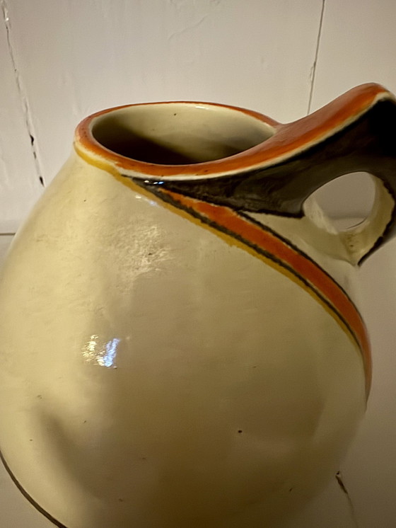 Image 1 of Kennemer Velsen Art Deco Gedecoreerde Aardewerk Kan