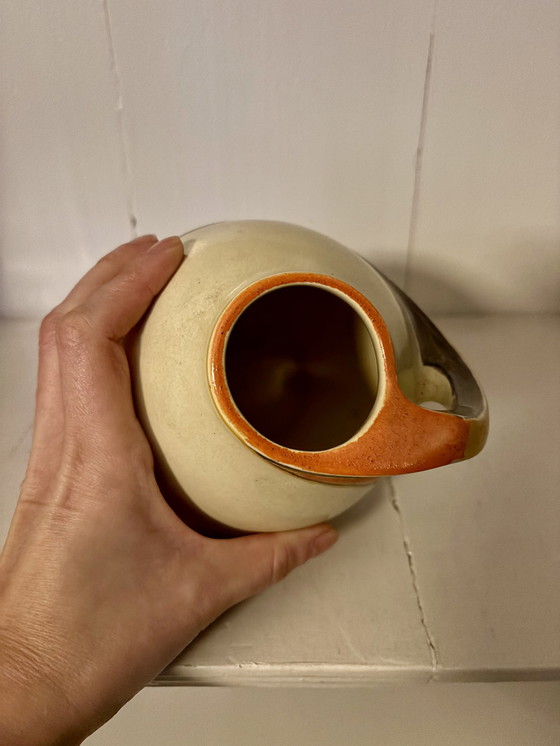 Image 1 of Kennemer Velsen Art Deco Gedecoreerde Aardewerk Kan