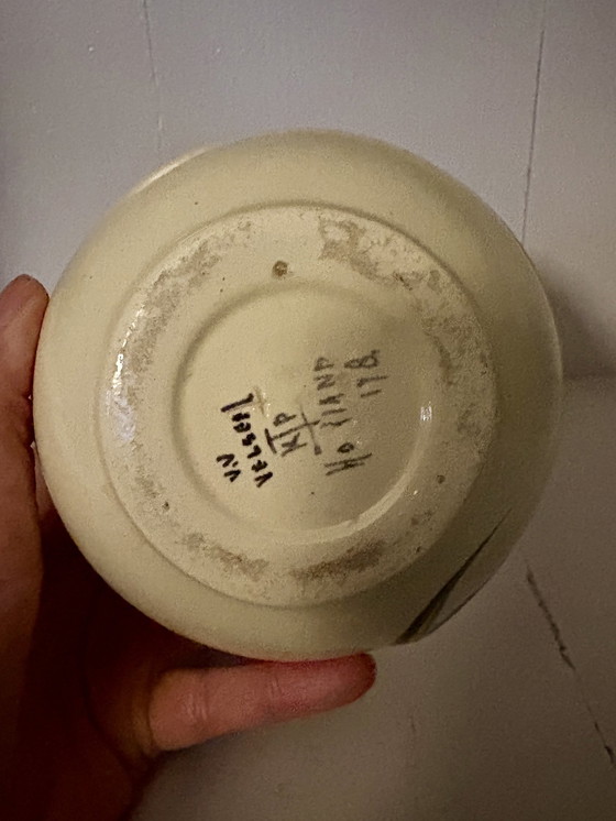 Image 1 of Kennemer Velsen Art Deco Gedecoreerde Aardewerk Kan