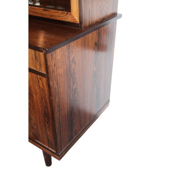 Image 1 of Vintage glazen vitrinekast in rozenhout, jaren 1960