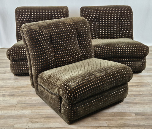 3x Vintage modulaire fauteuils