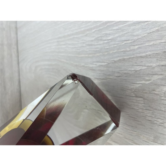 Image 1 of Vintage Sommerso vaas in Murano glas door Flávio Poli voor Alessandro Mandruzzato