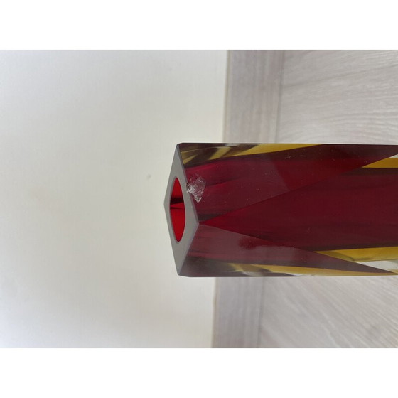 Image 1 of Vintage Sommerso vaas in Murano glas door Flávio Poli voor Alessandro Mandruzzato