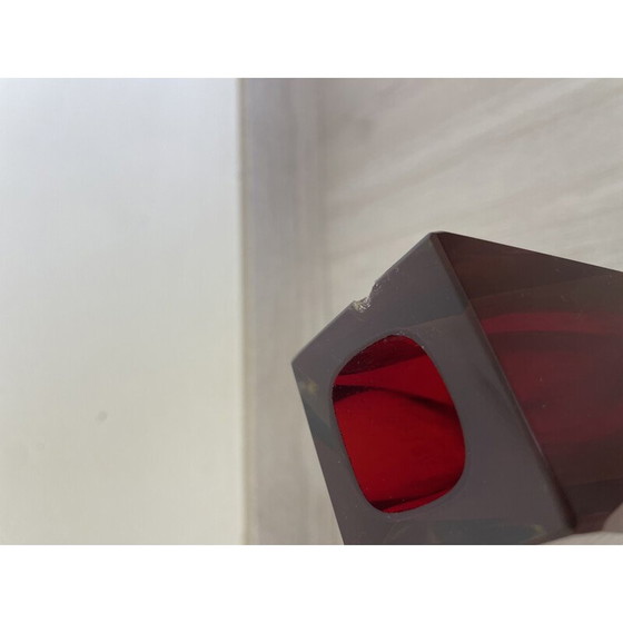 Image 1 of Vintage Sommerso vaas in Murano glas door Flávio Poli voor Alessandro Mandruzzato