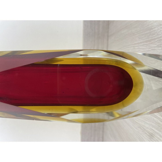 Image 1 of Vintage Sommerso vaas in Murano glas door Flávio Poli voor Alessandro Mandruzzato