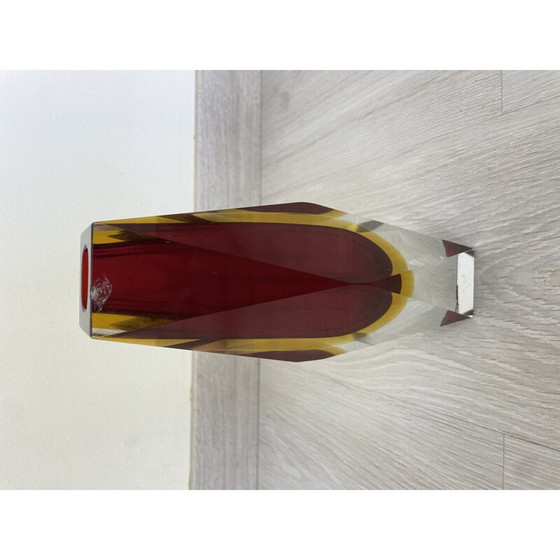 Image 1 of Vintage Sommerso vaas in Murano glas door Flávio Poli voor Alessandro Mandruzzato