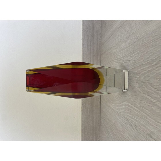 Image 1 of Vintage Sommerso vaas in Murano glas door Flávio Poli voor Alessandro Mandruzzato