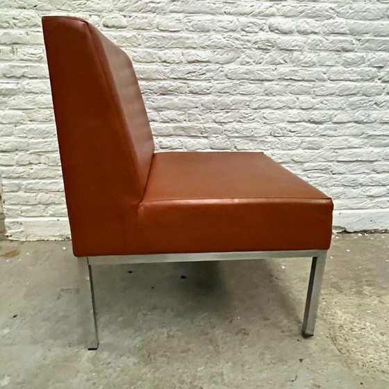 Image 1 of Elementenbank Chrome / Skai / Cognac - 4 Modules Incl. 3 Tafels 