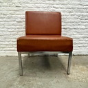 Elementenbank Chrome / Skai / Cognac - 4 Modules Incl. 3 Tafels 