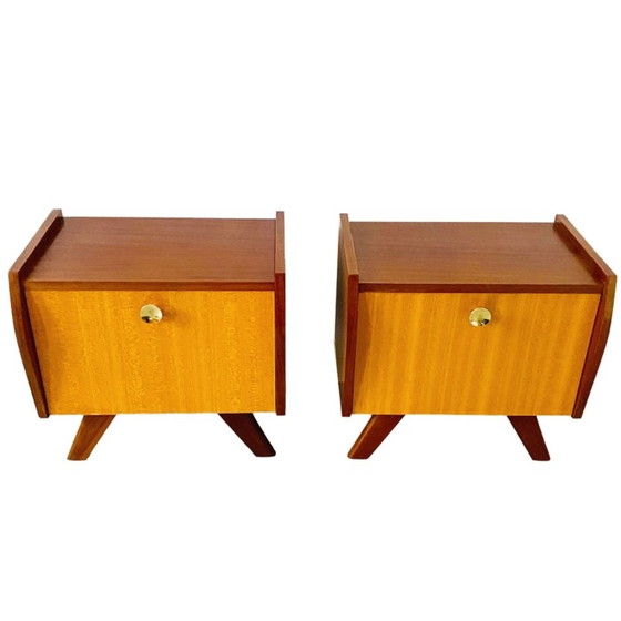 Image 1 of Vintage mid-century deens design nachtkastjes teak 1960's