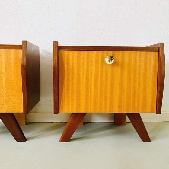 Image 1 of Vintage mid-century deens design nachtkastjes teak 1960's