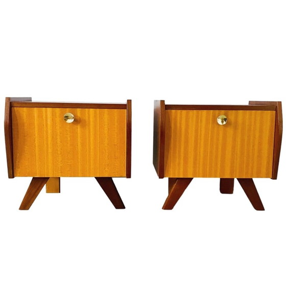 Image 1 of Vintage mid-century deens design nachtkastjes teak 1960's